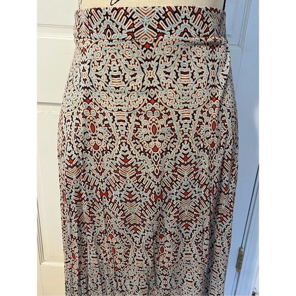 The Limited Women’s 8 High-Low Multi Print Lightweight Maxi Skirt Red/Blue - Picture 2 of 9
